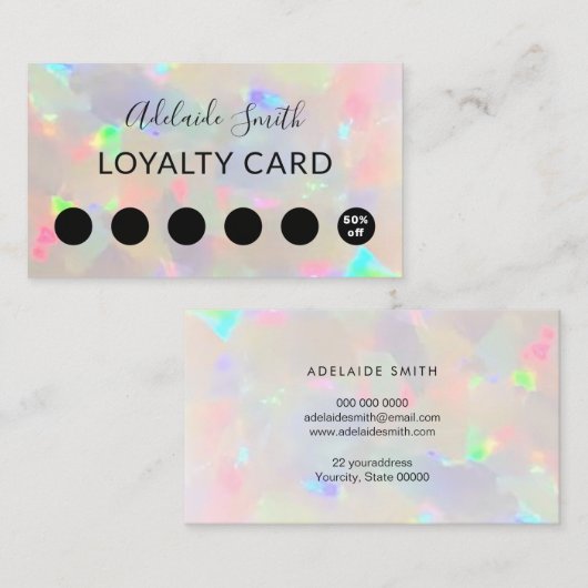 carte de fidélité opal gemstone (Devant / Derrière)