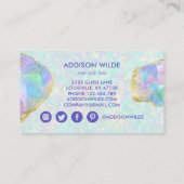 Carte De Fidélité Opal Gemstone Pastel Iridescente Moderne Élégant (Dos)