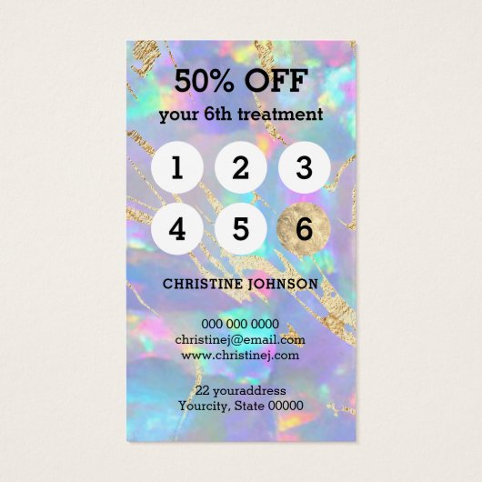 carte de fidélité opal stone (Dos)