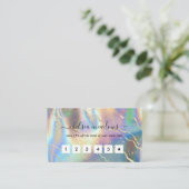 Carte de fidélité Opale Iridescente Holographique (Debout devant)