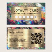 Carte de fidélité opale noire parties scintillant (Devant & derrière)