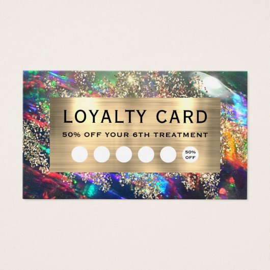 Carte de fidélité opale noire parties scintillant (Devant)