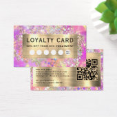 carte de fidélité opale rose parties scintillant (Bureau)