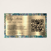 Carte de fidélité opale turquoise parties scintill (Dos)