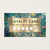 Carte de fidélité opale turquoise parties scintill (Devant)