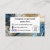 Carte De Fidélité Or bleu et marbre blanc (Dos)