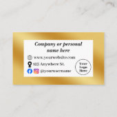 Carte De Fidélité Or de luxe métallique (Dos)