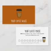 Carte de fidélité Orange Editable Coffee Stamp (Devant / Derrière)