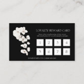 Carte De Fidélité Orchidées blanches noires modernes Floral Business (Dos)