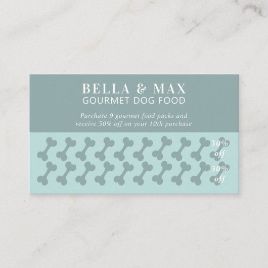 Carte De Fidélité Os de chien vert moderne et chic (Devant)