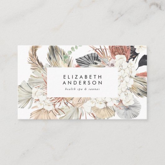 Carte De Fidélité Pampas Noir Premium Floral Grass Onyx Tuxedo (Devant)