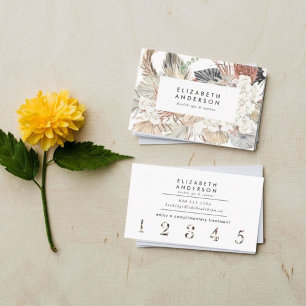 Carte De Fidélité Pampas Noir Premium Floral Grass Onyx Tuxedo