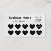 Carte De Fidélité Papier Kraft gris clair Coeur Ajouter votre logo B (Devant)