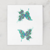 Carte De Fidélité Papillon aux plumes de paon vert (Extérieur déplié)