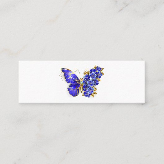 Carte De Fidélité Papillon saphir à fleurs (Devant)