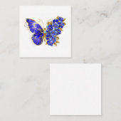 Carte De Fidélité Papillon saphir à fleurs (Devant / Derrière)