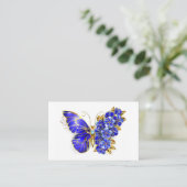 Carte De Fidélité Papillon saphir à fleurs (Debout devant)