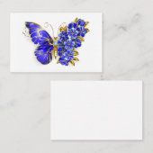 Carte De Fidélité Papillon saphir à fleurs (Devant / Derrière)