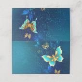 Carte De Fidélité Papillons d'or sur un Arrière - plan bleu (Extérieur déplié)