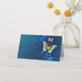 Carte De Fidélité Papillons d'or sur un Arrière - plan bleu (Dos)
