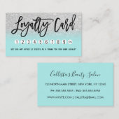 Carte De Fidélité Parties scintillant d'argent chic glamour (Devant / Derrière)