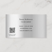 Carte De Fidélité Parties scintillant de code QR argent goutte éléga (Dos)