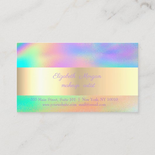 Carte De Fidélité Parties scintillant d'or Faux Lashes Holographie c (Dos)