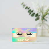 Carte De Fidélité Parties scintillant d'or Faux Lashes Holographie c (Debout devant)