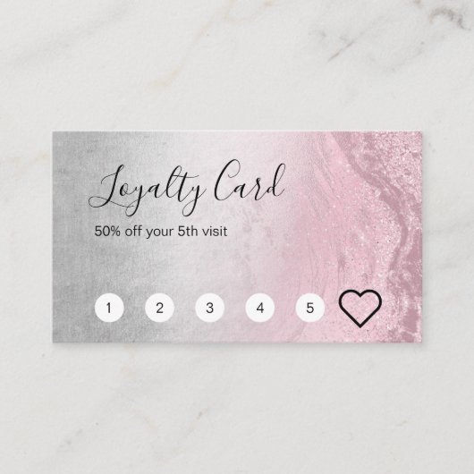 Carte De Fidélité Parties scintillant d'or rose moderne & maquillage (Devant)
