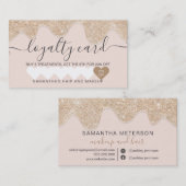 Carte De Fidélité parties scintillant dorée chic goutte-à-goutte de  (Devant / Derrière)