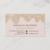 Carte De Fidélité parties scintillant dorée chic goutte-à-goutte de  (Dos)