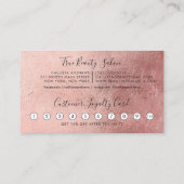 Carte De Fidélité Parties scintillant épaisse or Rose glamour Loyaut (Dos)