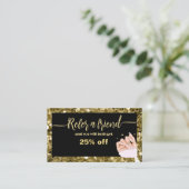 Carte De Fidélité Parties scintillant Femme Salon à ongles main Cart (Debout devant)