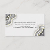 Carte De Fidélité Parties scintillant Noir Et Blanc Agate Geode Luxe (Dos)