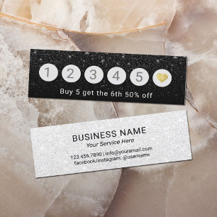 Carte de fidélité   Parties scintillant noire mode