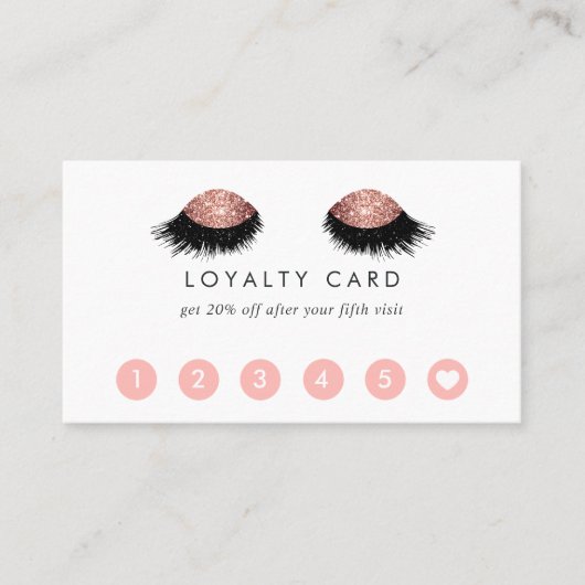 Carte De Fidélité Parties scintillant or rose (Devant)