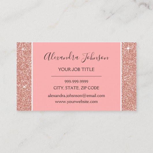 Carte De Fidélité Parties scintillant or rose et Extensions Eyelash (Dos)