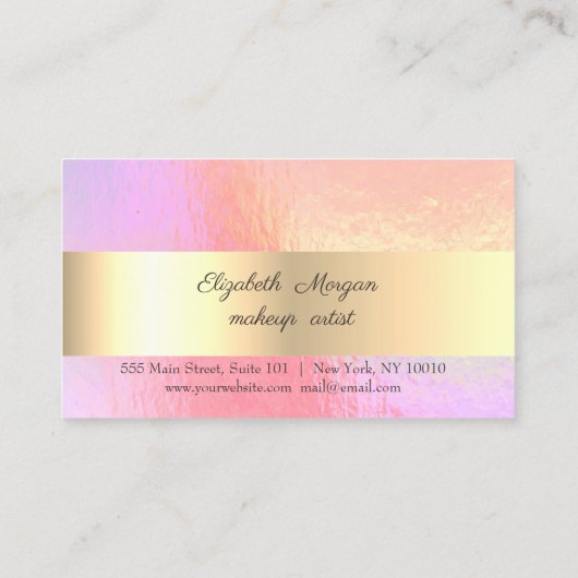 Carte De Fidélité Parties scintillant Or tendance Faux Lashes Hologr (Dos)