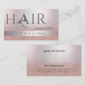 Carte De Fidélité parties scintillant rose or ombre ciseaux cheveux (Devant / Derrière)