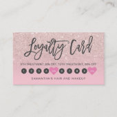 Carte De Fidélité parties scintillant rose or rose ombre script maqu (Devant)