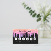 Carte De Fidélité Parties scintillant violet rose noir gouttes code  (Debout devant)