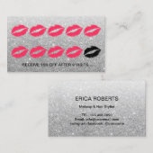 Carte De Fidélité Parties scintillantes argentées modernes de (Devant / Derrière)