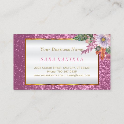 Carte De Fidélité Parties scintillantes assez roses et conception (Dos)