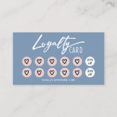Carte De Fidélité Pastel Blue & Pink Hearts Beauté Salon Spa Loyauté (Devant)