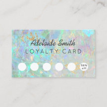 carte de fidélité pastel couleurs opal