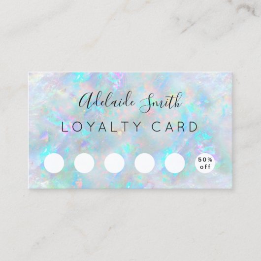 carte de fidélité pastel couleurs opal texture (Devant)