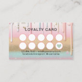 Carte De Fidélité Pastel Drip Coeur ongles Manicurist (Dos)