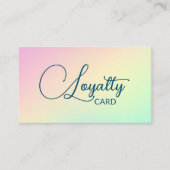 Carte De Fidélité Pastel Holographique Élégant Script Calligraphie (Devant)