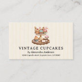Carte De Fidélité Pâtisserie vintage Cupcakes (Devant)