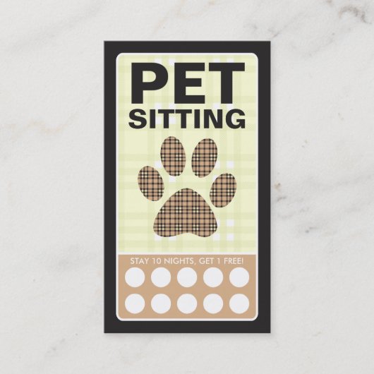 Carte De Fidélité patte d'animal familier de plaid (Devant)